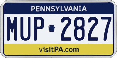 PA license plate MUP2827
