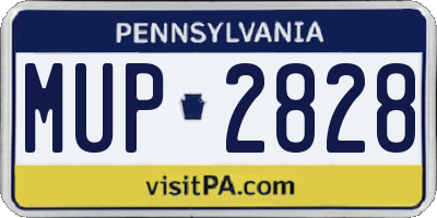 PA license plate MUP2828