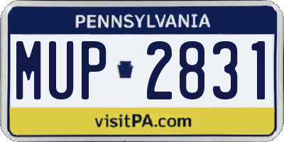 PA license plate MUP2831