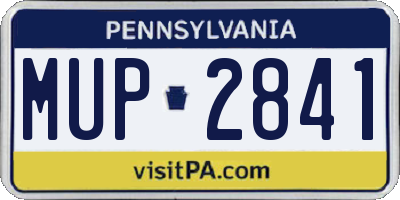 PA license plate MUP2841
