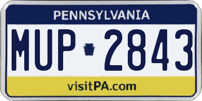 PA license plate MUP2843