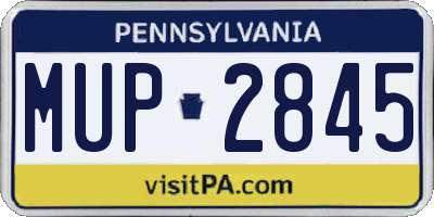 PA license plate MUP2845