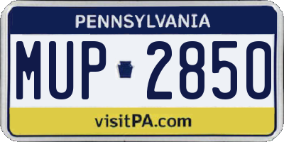 PA license plate MUP2850