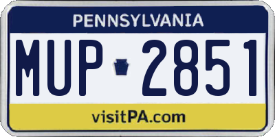 PA license plate MUP2851