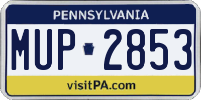 PA license plate MUP2853