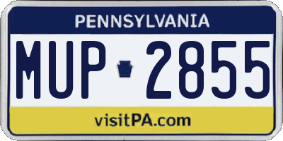 PA license plate MUP2855