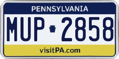 PA license plate MUP2858