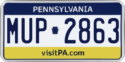 PA license plate MUP2863