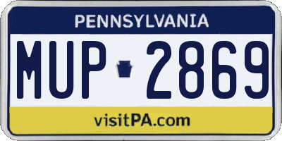 PA license plate MUP2869