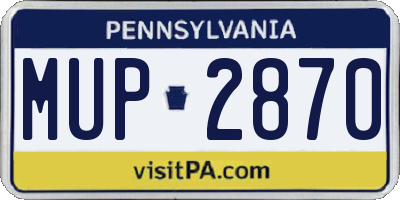 PA license plate MUP2870