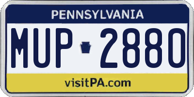 PA license plate MUP2880