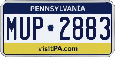 PA license plate MUP2883