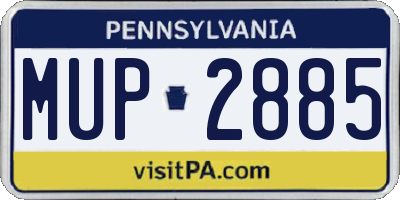 PA license plate MUP2885
