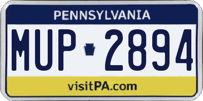 PA license plate MUP2894
