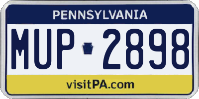 PA license plate MUP2898