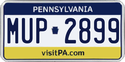 PA license plate MUP2899