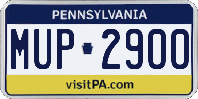 PA license plate MUP2900