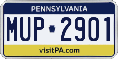 PA license plate MUP2901