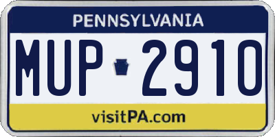 PA license plate MUP2910