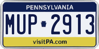 PA license plate MUP2913