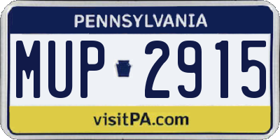 PA license plate MUP2915
