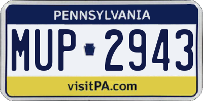 PA license plate MUP2943