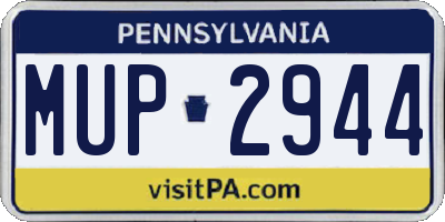 PA license plate MUP2944