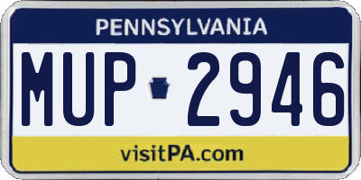 PA license plate MUP2946