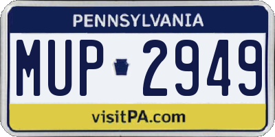 PA license plate MUP2949