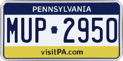 PA license plate MUP2950