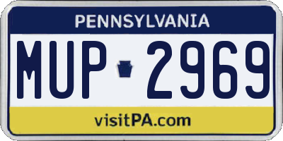 PA license plate MUP2969