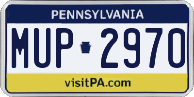 PA license plate MUP2970