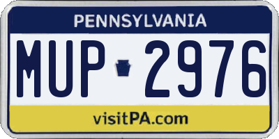 PA license plate MUP2976