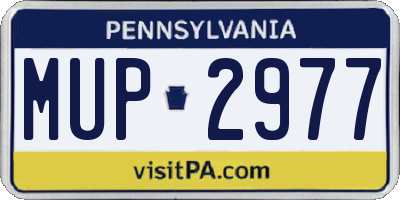 PA license plate MUP2977