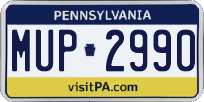 PA license plate MUP2990