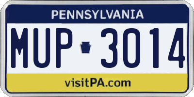 PA license plate MUP3014