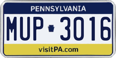 PA license plate MUP3016