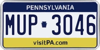 PA license plate MUP3046
