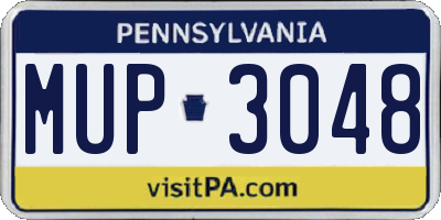 PA license plate MUP3048