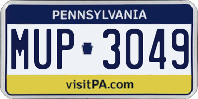 PA license plate MUP3049