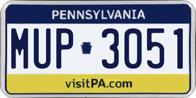PA license plate MUP3051
