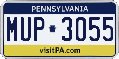 PA license plate MUP3055