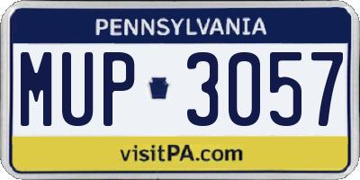 PA license plate MUP3057