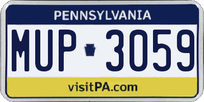 PA license plate MUP3059