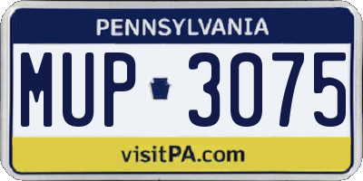 PA license plate MUP3075
