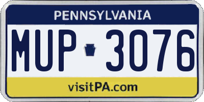PA license plate MUP3076