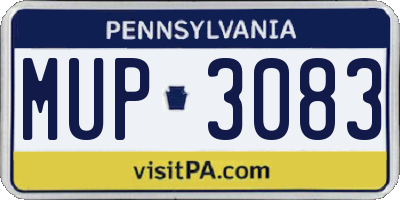 PA license plate MUP3083