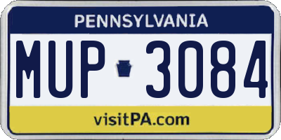 PA license plate MUP3084