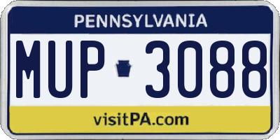 PA license plate MUP3088