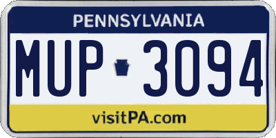 PA license plate MUP3094
